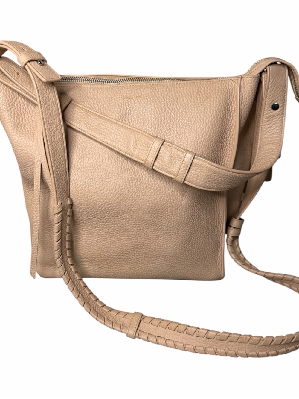 AllSaints Beige Pebbled Leather Kita Bag